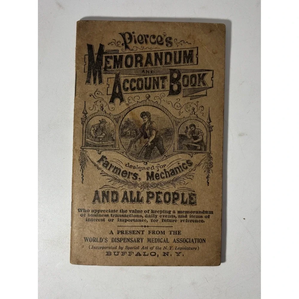 1923 Antique  Booklet Farmer's Mechanics Pierce's Memorandum Account Book